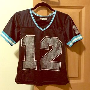 Black Number 12 Jersey Style Tee